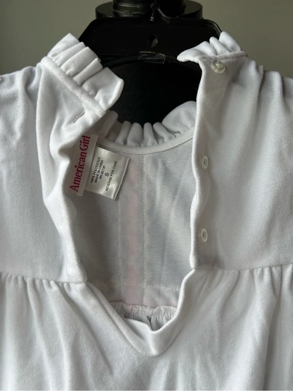 American Girl Samantha White Nightgown with Pink Ribbon Trim juniors small